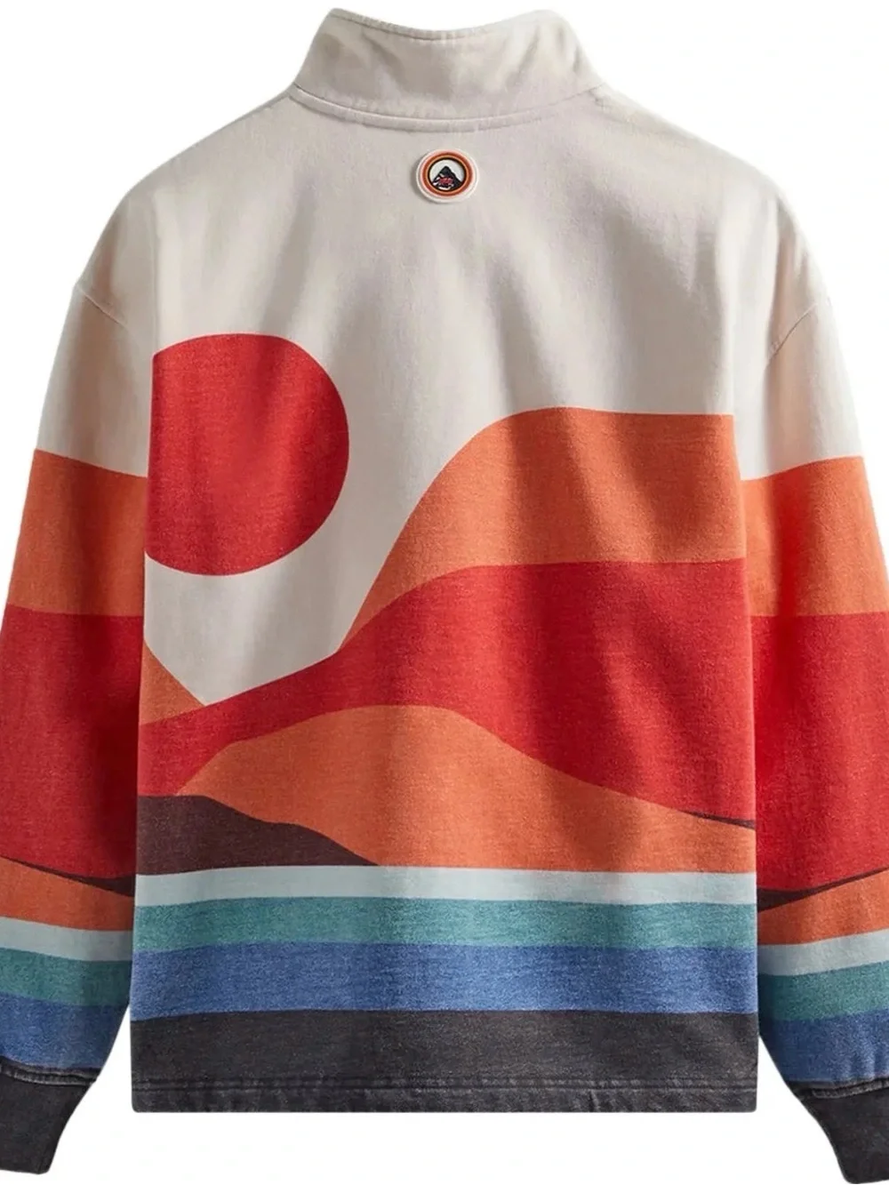 Kith x Columbia Mens Quarter-Zip Graphic Fleece Sweater in Multi-Red